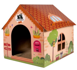 Когтеточка-домик для кошек Mr.Kranch из картона с кошачьей мятой бежевая