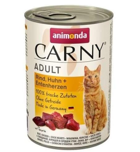 Консервы для кошек Animonda CARNY Adult (говядина, курица, сердце утки) (200 гр.)