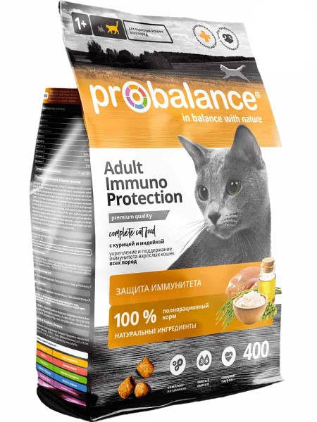 Сухой корм для кошек Probalance Cat Immuno Chicken&Turkey (курица, индейка) (400 гр.)
