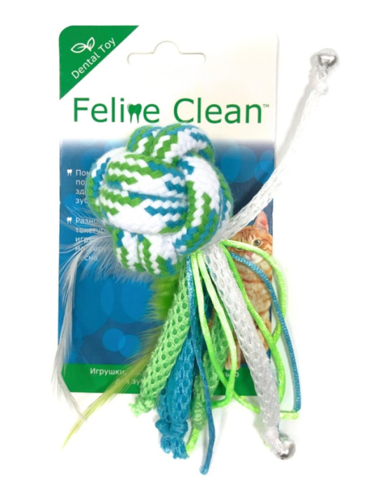 Игрушка для кошек Feline Clean Dental Мячик из каната (15 см)