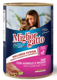 Паштет для кошек Miglior Gatto Adult Cat (ягнёнок, печень)
