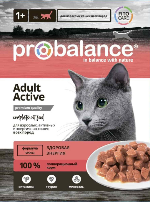 Влажный корм для кошек ProBalance Active Cat (курица) (85 гр.)