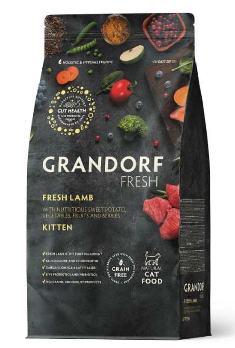 Сухой корм для котят GRANDORF Fresh Lamb&Sweet Potato KITTEN (ягнёнок, батат) (2 кг)