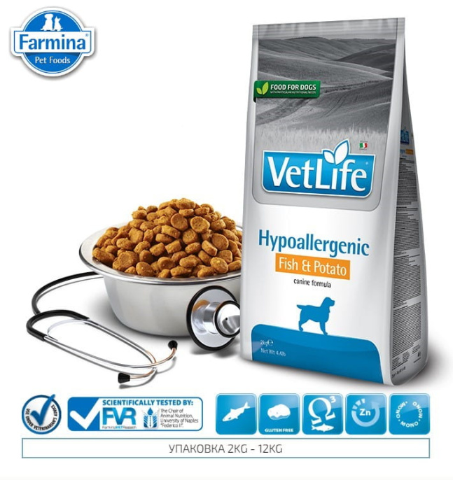 Сухой корм для собак Farmina Vet Life Dog Hypoallergenic Fisch & Potato (12 кг)