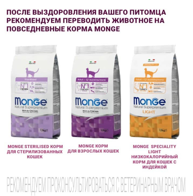 Сухой корм для кошек Monge VetSolution Gastrointestinal Cat (1,5 кг)