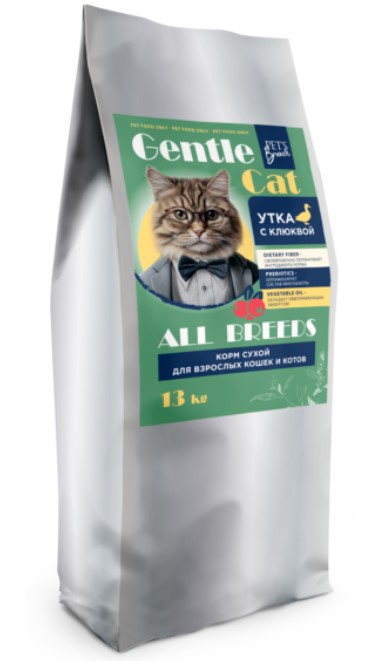 Сухой корм для кошек Pet's Brunch Gentle Cat Adult All Breeds (утка, клюква) (13 кг)