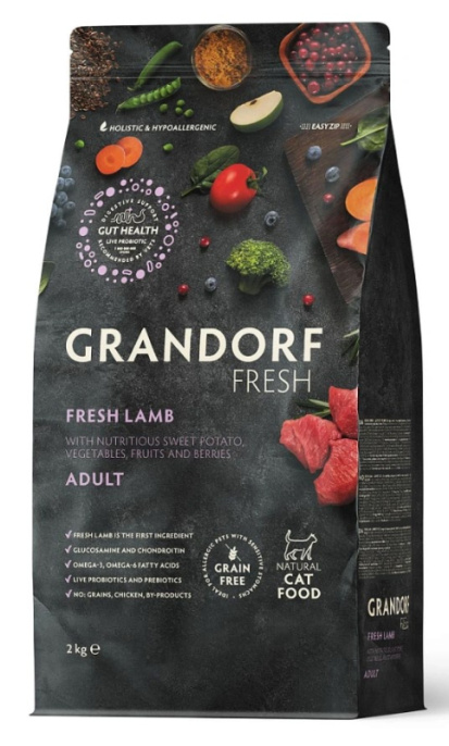 Сухой корм для кошек GRANDORF Fresh Lamb&Sweet Potato ADULT (ягнёнок, батат) (400 гр)