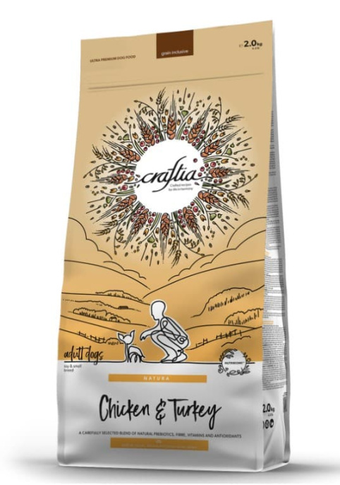 Сухой корм для собак Мини пород CRAFTIA NATURA Adult Mini (курица, индейка)