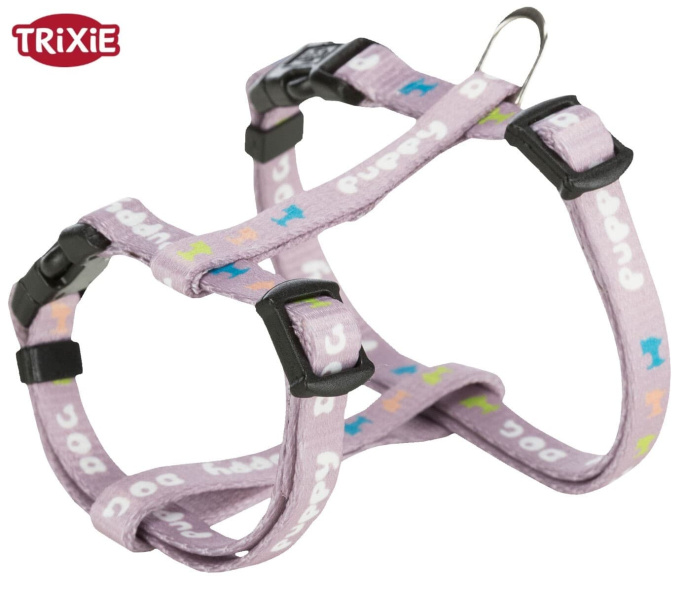 Шлея с поводком для щенков TRIXIE Junior (светло-сиреневый) (M-L 27-45 см/10 мм)