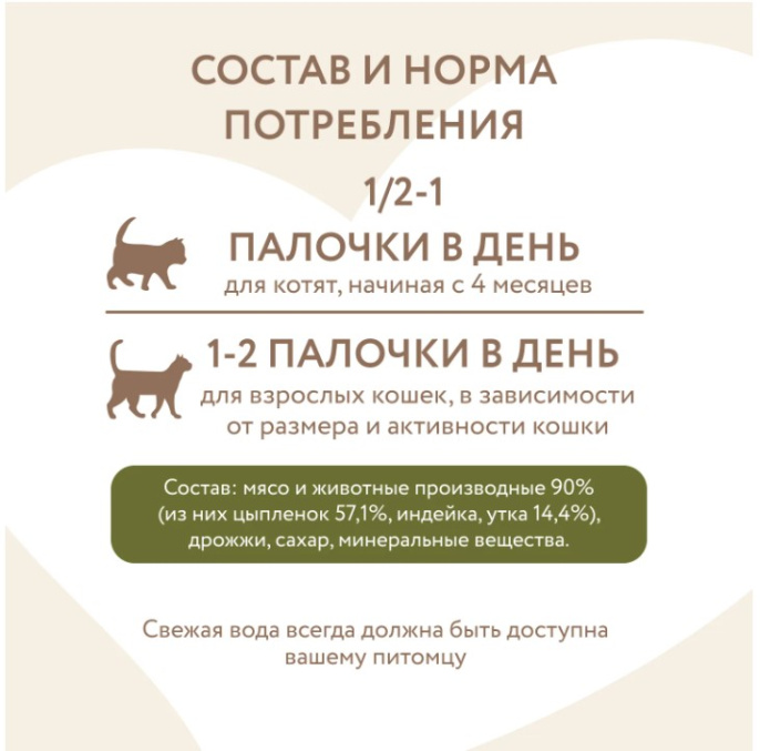 Лакомство для кошек Мнямс лакомые палочки 13,5 см с цыпленком и уткой (3х5 гр.)