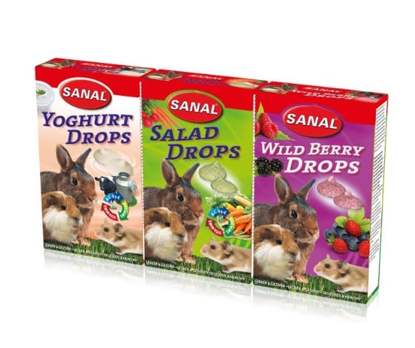 Набор дропсы для грызунов Sanal (45 х 3 шт (микс))