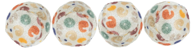 Игрушка для кошки TRIXIE "Мячики плюшевые" (4 см, 4 шт)