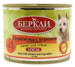Консервы для собак Berkley (перепелка с курицей и овощами)