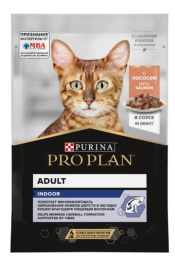 Влажный корм для кошек Pro Plan INDOOR Adult в соусе (лосось)