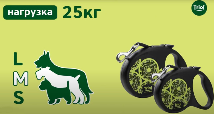 Поводок-рулетка Flexi Joy Lemon (лента) (L, 50кг/5м)