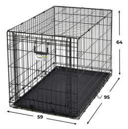 Клетка MidWest Ovation для собак с торцевой вертикально-откидной дверью, черная