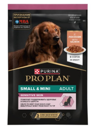 Влажный корм для собак Pro Plan Sensitive Skin Small & Mini Adult в соусе (лосось)