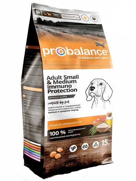 Сухой корм для собак ProBalance Dog Immuno Adult Small & Medium (курица) (15 кг)