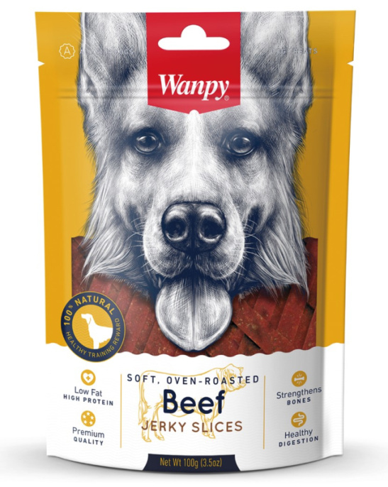 Лакомство для собак Wanpy Dog Соломка из вяленой говядины (100 гр)