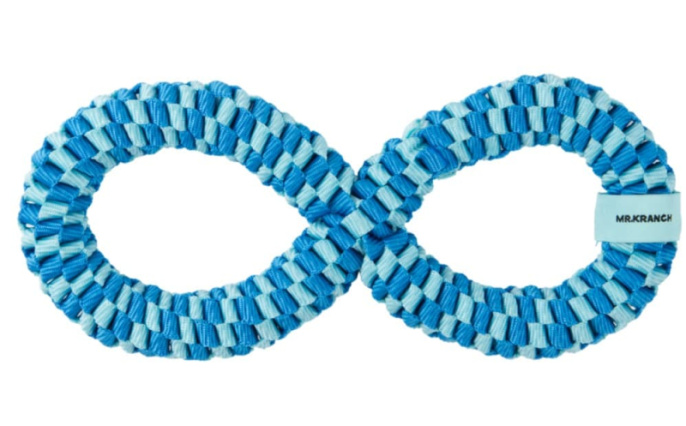Игрушка для собак Mr.Kranch Плетеное кольцо восьмерка диаметр голубая (13 см)