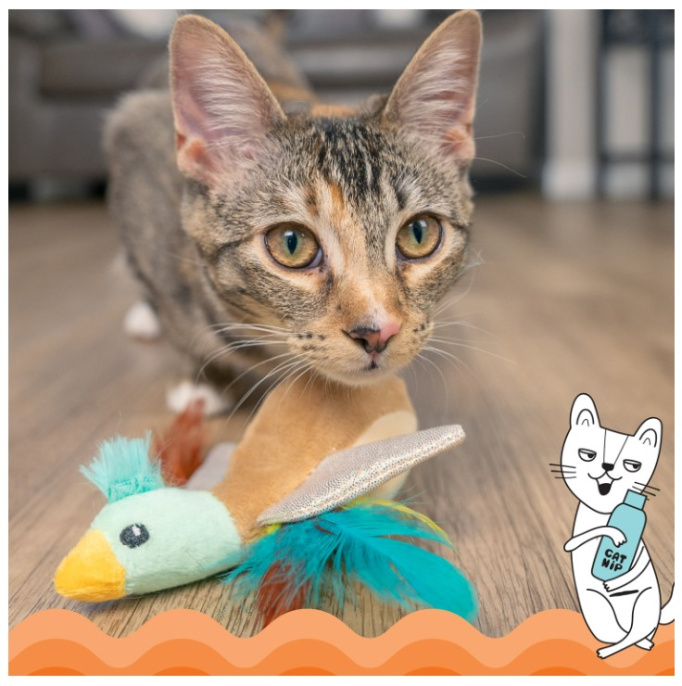 Игрушка для кошек Catstages Утёнок с кошачьей мятой (13 см)