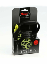 Поводок-рулетка Flexi Safari Cord желтый (трос)