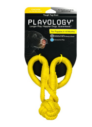 Игрушка для щенков Playology Tough Tug Knot жевательный канат с ароматом арахиса