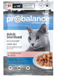 Влажный корм для стерилизованных кошек ProBalance Sterilized Cat (креветка)