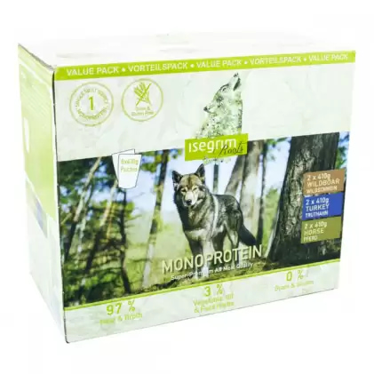 Набор влажного корма для собак Isegrim 6x410 г