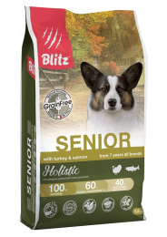 Сухой корм для собак Blitz Holistic Senior Dog (индейка, лосось)