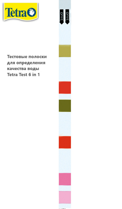 Тестовые полоски для определения качества воды Tetra Test 6 in 1 (25 шт.)
