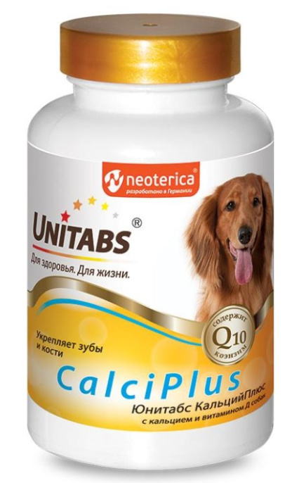 Кормовая добавка для собак Neoterica Unitabs CalciPlus с Q10 (100 таблеток)