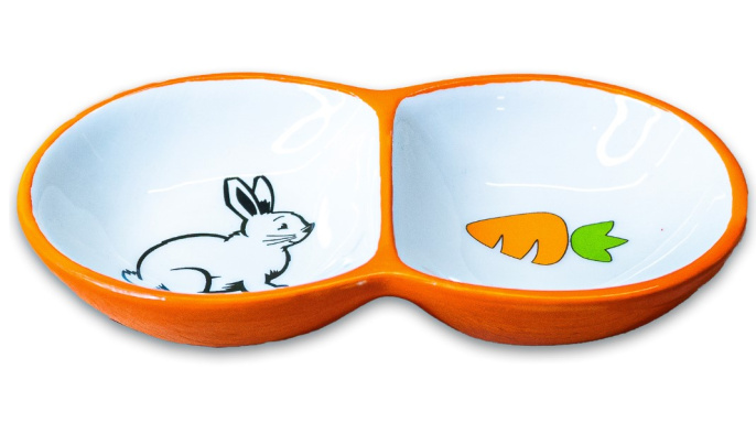 Миска для грызунов Mr.Kranch двойная оранжевая (2 х 50 мл.)