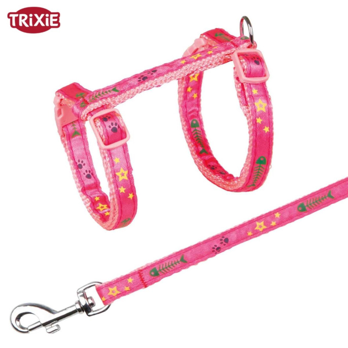 TRIXIE Набор для кошек шлея с поводком (23–39 см/10 мм)