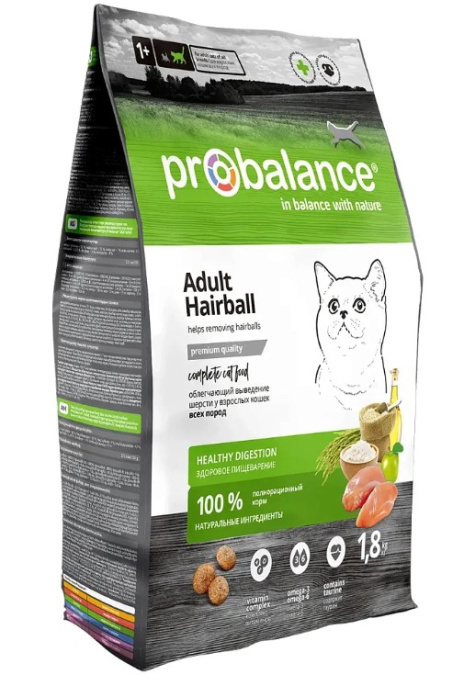 Сухой корм для кошек Probalance Cat Hairball Adult  (1.8 кг)