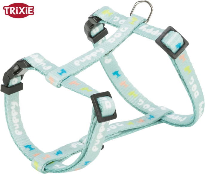Шлея с поводком для щенков TRIXIE Junior (мятный) (M-L 27-45 см/10 мм)