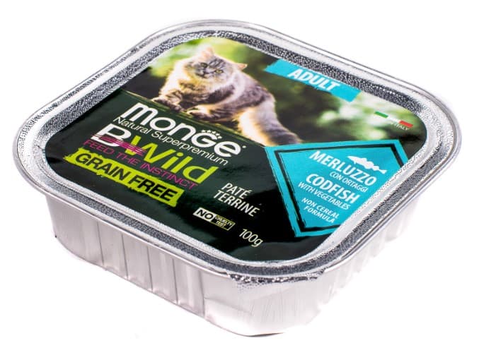 Паштет для кошек Monge Cat BWild Grain Free Codfish (треска, овощи) (100 гр.)