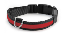 Ошейник светодиодный для собак неоновый красный TRIOL