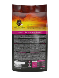 Сухой корм для щенков крупных пород AMBROSIA GRAIN FREE (курица, лосось)