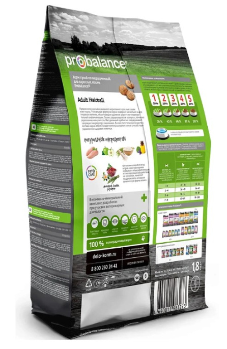 Сухой корм для кошек Probalance Cat Hairball Adult  (1.8 кг)