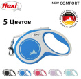 Поводок-рулетка Flexi NEW COMFORT (лента) синий (XS, 12кг/3м)