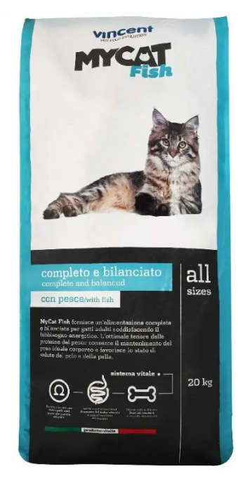 Сухой корм для кошек Vincent MyCAT Adult (рыба) (20 кг)