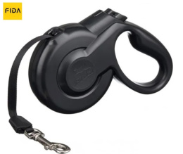 Поводок-рулетка для собак Fida Styleash, лента черная