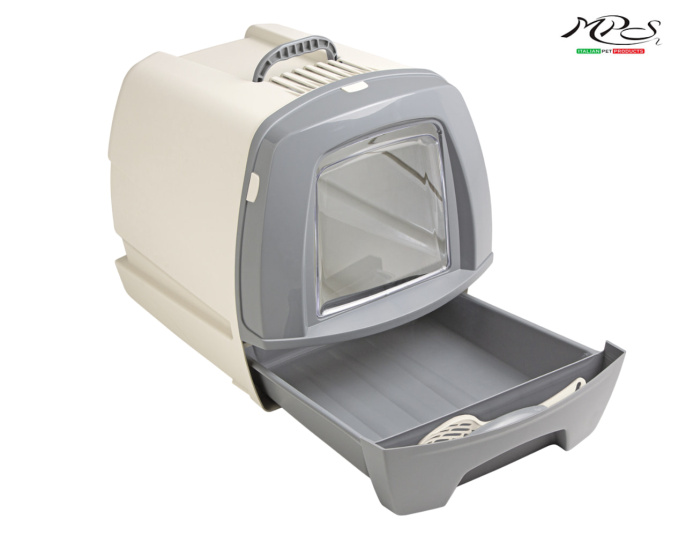 Закрытый кошачий туалет с выдвижным поддоном BOLLY (50x40x42h см)