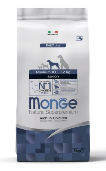 Сухой корм для собак Monge Dog Daily Line Medium Senior (курица) (3 кг)