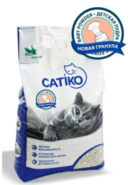 Наполнитель для кошачьего туалета CATIKO (аромат детской пудры)