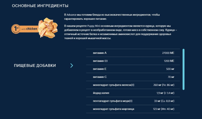 Сухой корм для щенков мини пород Advance Dog Mini Puppy Protect (курица) (3 кг)