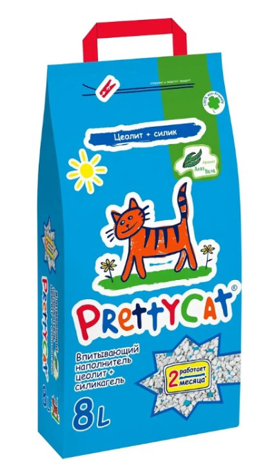 Наполнитель PrettyCat впитывающий глиняный Naturel (алоэ вера) (4 кг (8 л))
