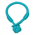 Игрушка для щенков Playology Tough Tug Knot жевательный канат с ароматом арахиса (Голубой)