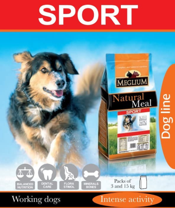 Сухой корм для собак Meglium Dog Adult Sport (говядина, курица) (15 кг)